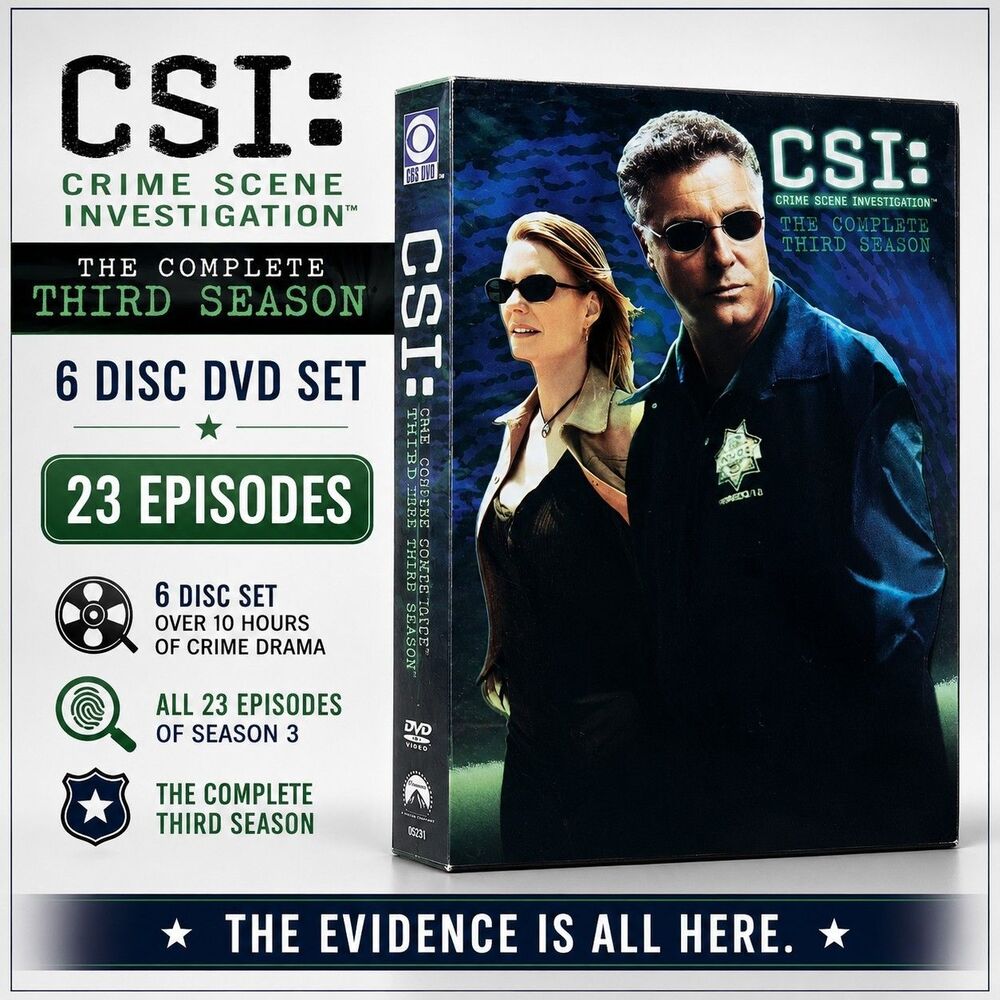 CSI Crime Scene Investigation Complete Third Season DVD 6 Disc 23 Episodes